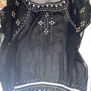 Lane Bryant Black and Gold Sheer Top